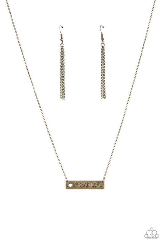 Spread Love - Brass - Paparazzi Necklace Image