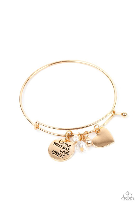 Come What May and Love It - Gold - Paparazzi Bracelet Image