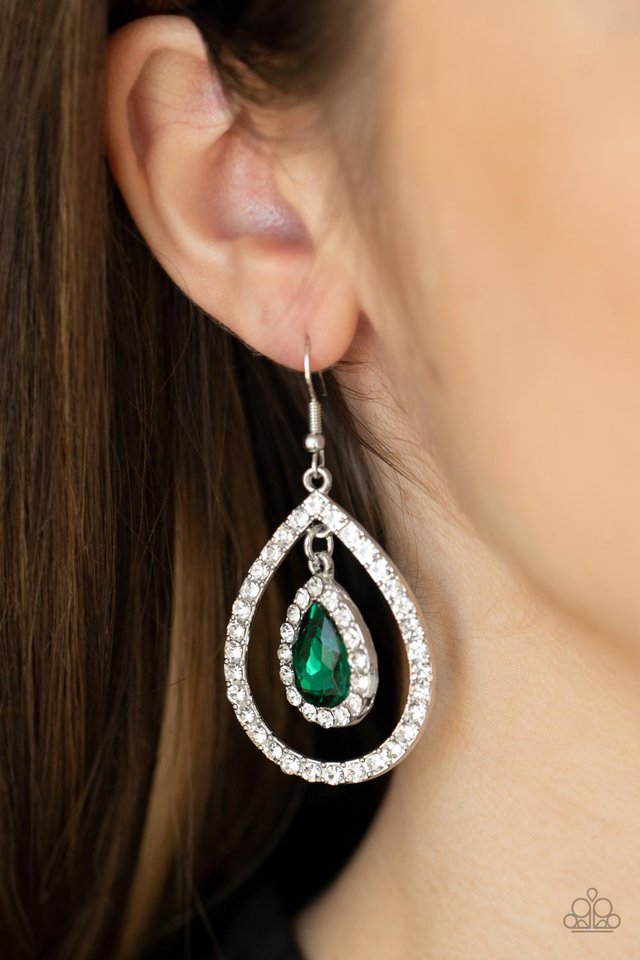 ​Blushing Bride - Green - Paparazzi Earring Image