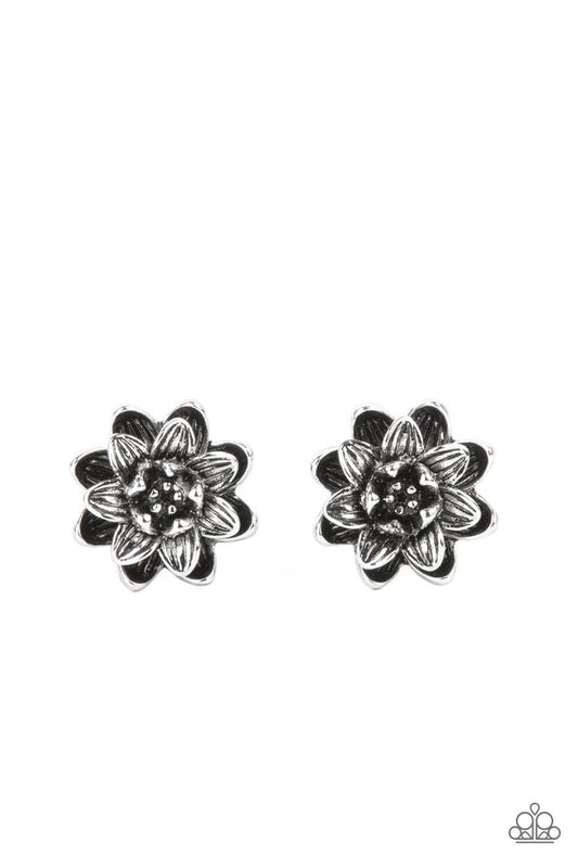 Water Lily Love - Silver - Paparazzi Earring Image