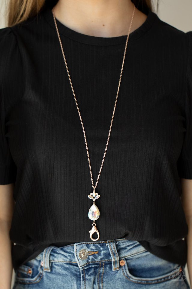 Divine Dazzle - Rose Gold - Paparazzi Necklace Image