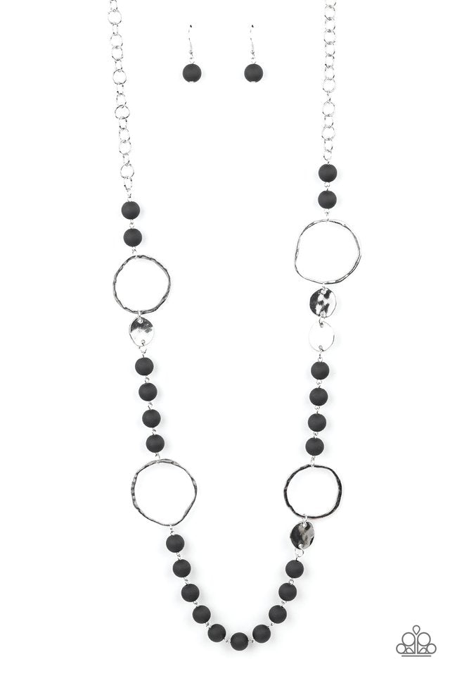 Sea Glass Wanderer - Black - Paparazzi Necklace Image