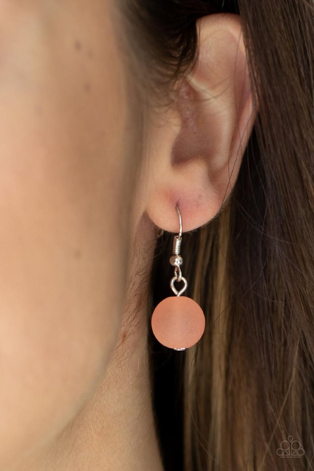 ​Sea Glass Wanderer- Orange - Paparazzi Necklace Image