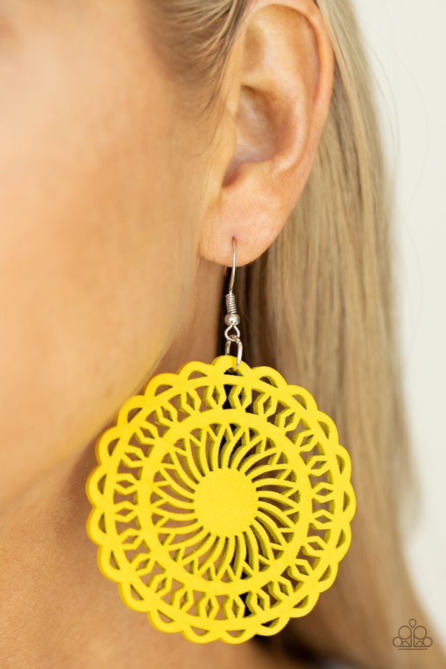 ​Island Sun - Yellow - Paparazzi Earring Image