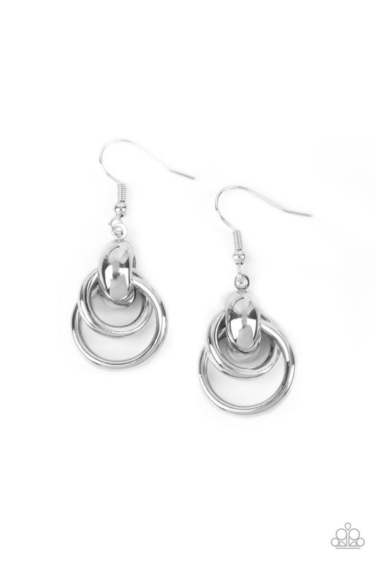 Running In Circles - Silver - Paparazzi Earring Image