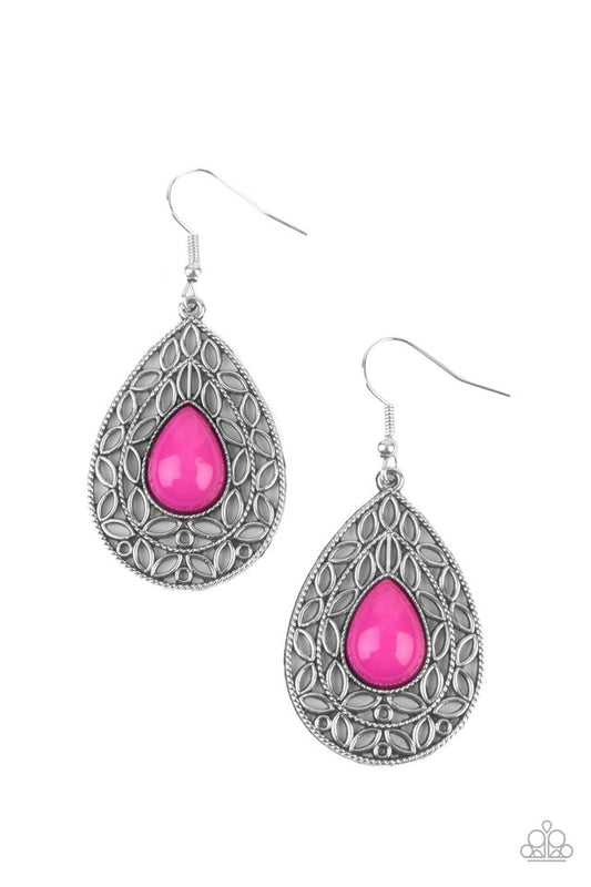 Fanciful Droplets - Pink - Paparazzi Earring Image