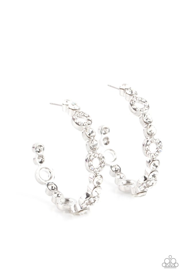 ​Swoon-Worthy Sparkle - White - Paparazzi Earring Image