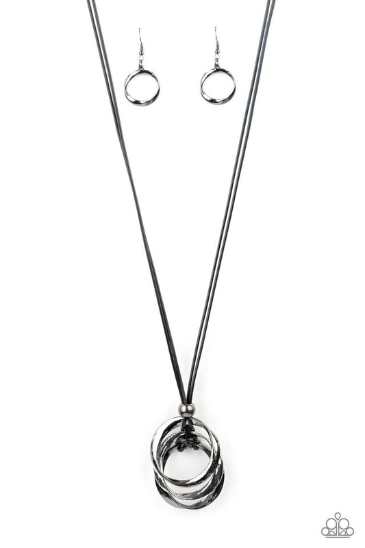 ​Harmonious Hardware - Black - Paparazzi Necklace Image