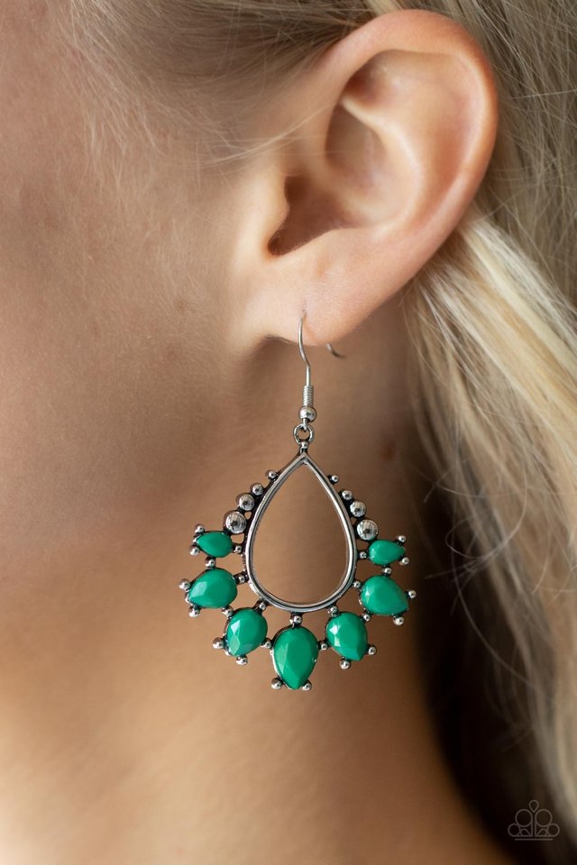 ​Flamboyant Ferocity - Green - Paparazzi Earring Image