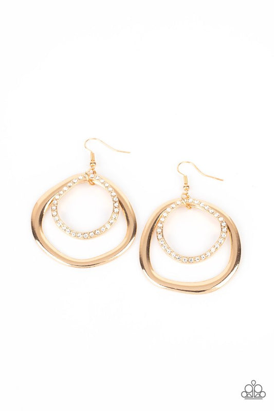 Spinning With Sass - Gold - Paparazzi Earring Image