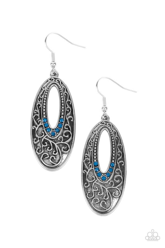 Fairytale Flora - Blue - Paparazzi Earring Image