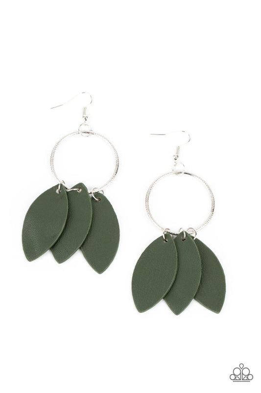 Leafy Laguna - Green - Paparazzi Earring Image