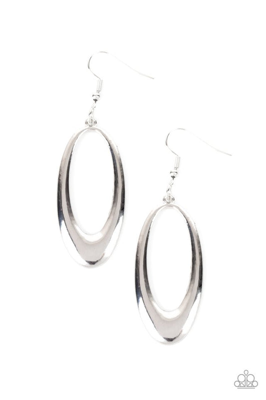 ​OVAL The Hill - Silver - Paparazzi Earring Image