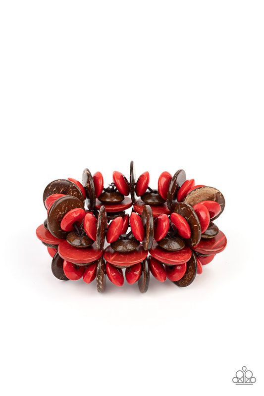 Caribbean Canopy - Red - Paparazzi Bracelet Image