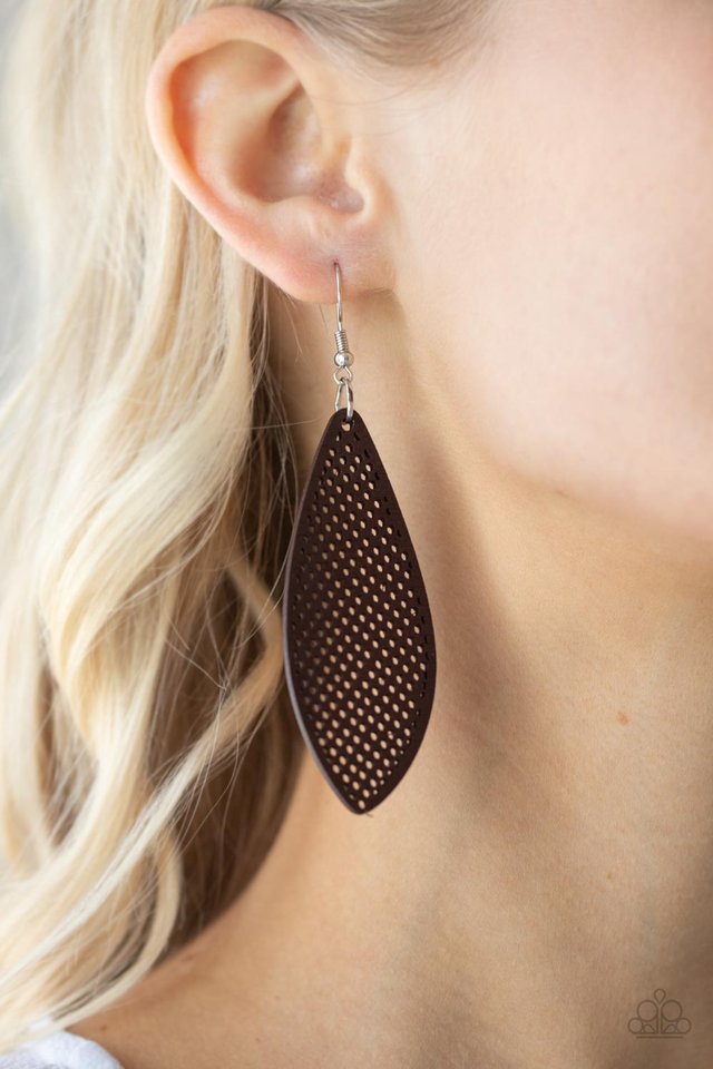 Surf Scene - Brown - Paparazzi Earring Image