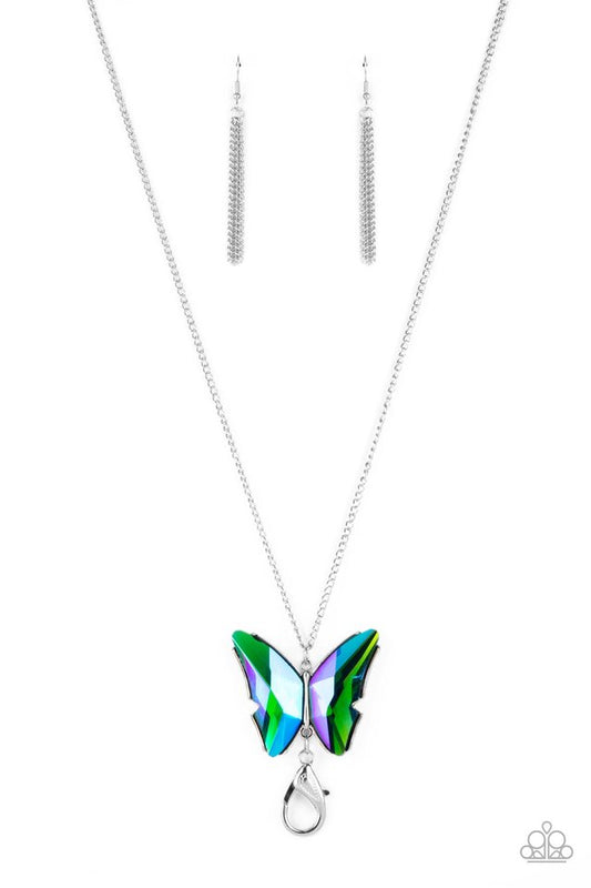 The ​Social Butterfly Effect - Blue Lanyard - Paparazzi Necklace Image