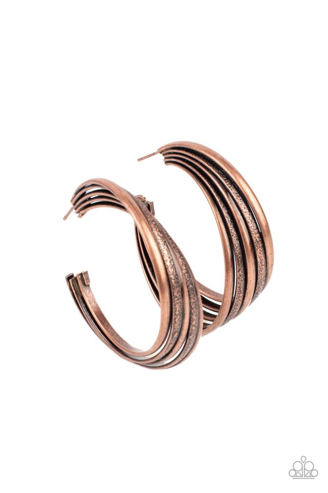 In Sync - Copper - Paparazzi Earring Image