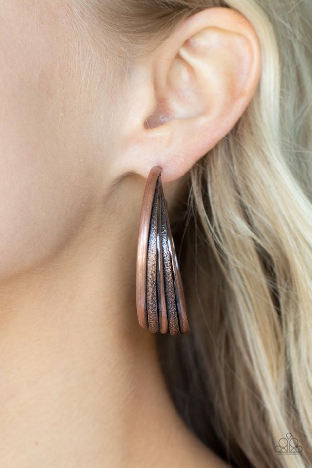 In Sync - Copper - Paparazzi Earring Image
