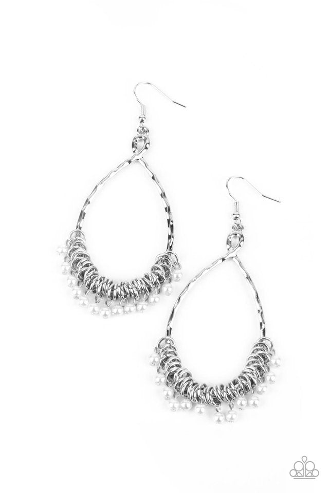 ​Wishing Well Wonder - White - Paparazzi Earring Image
