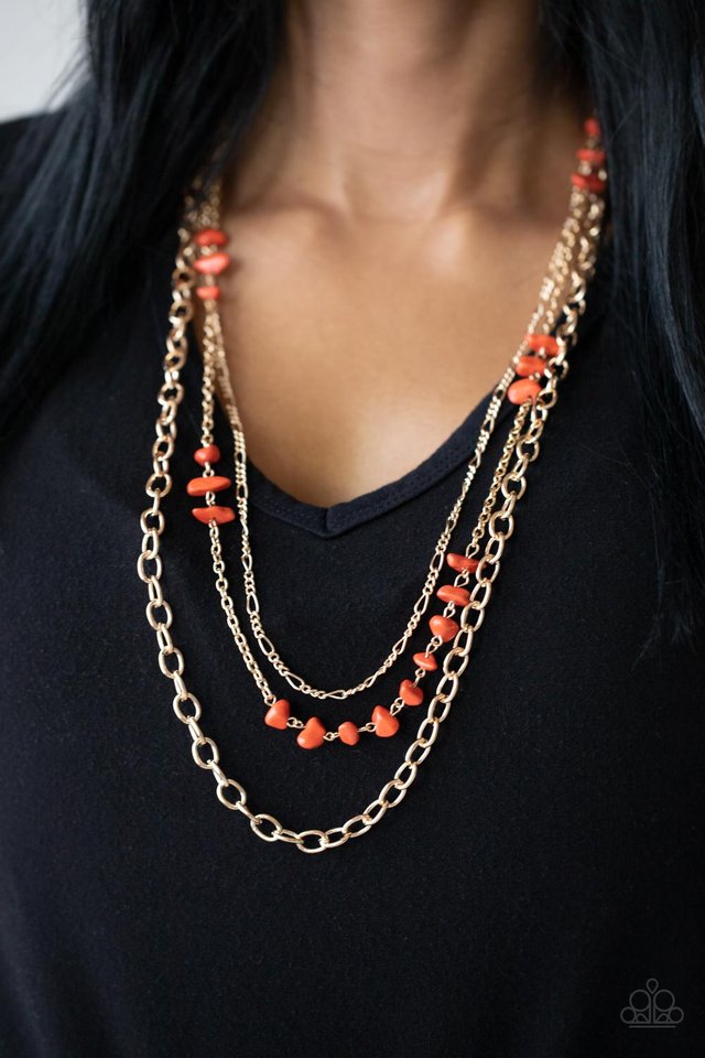 Artisanal Abundance - Orange - Paparazzi Necklace Image