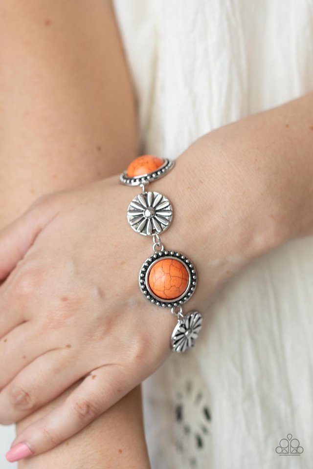 ​Fredonia Flower Patch - Orange - Paparazzi Bracelet Image