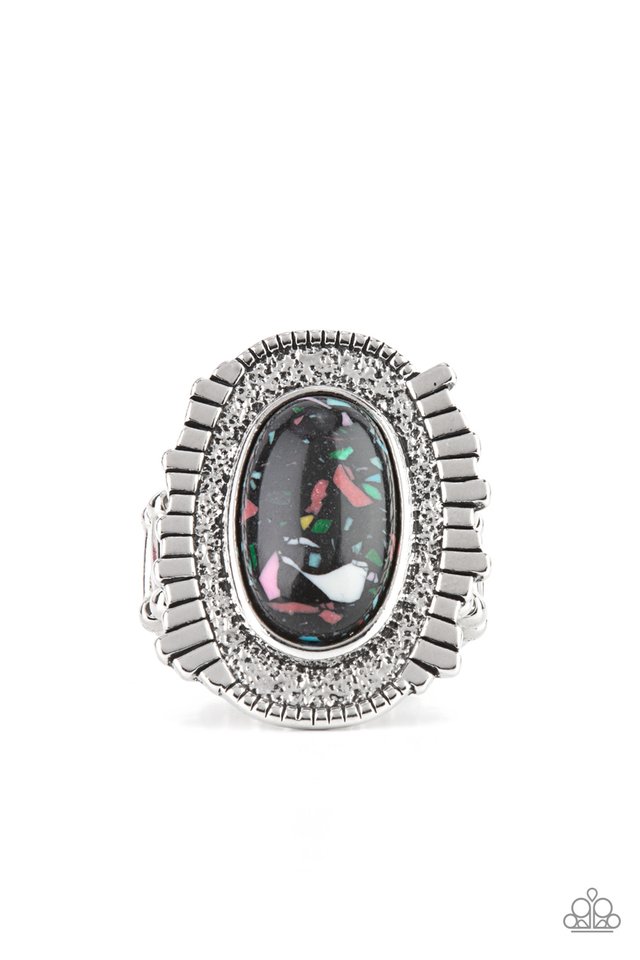 Terrazzo Trendsetter - Black - Paparazzi Ring Image