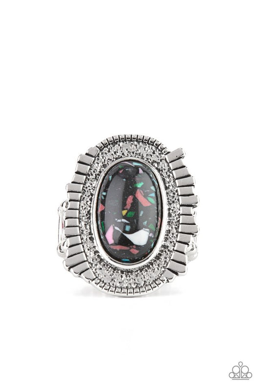 Terrazzo Trendsetter - Black - Paparazzi Ring Image