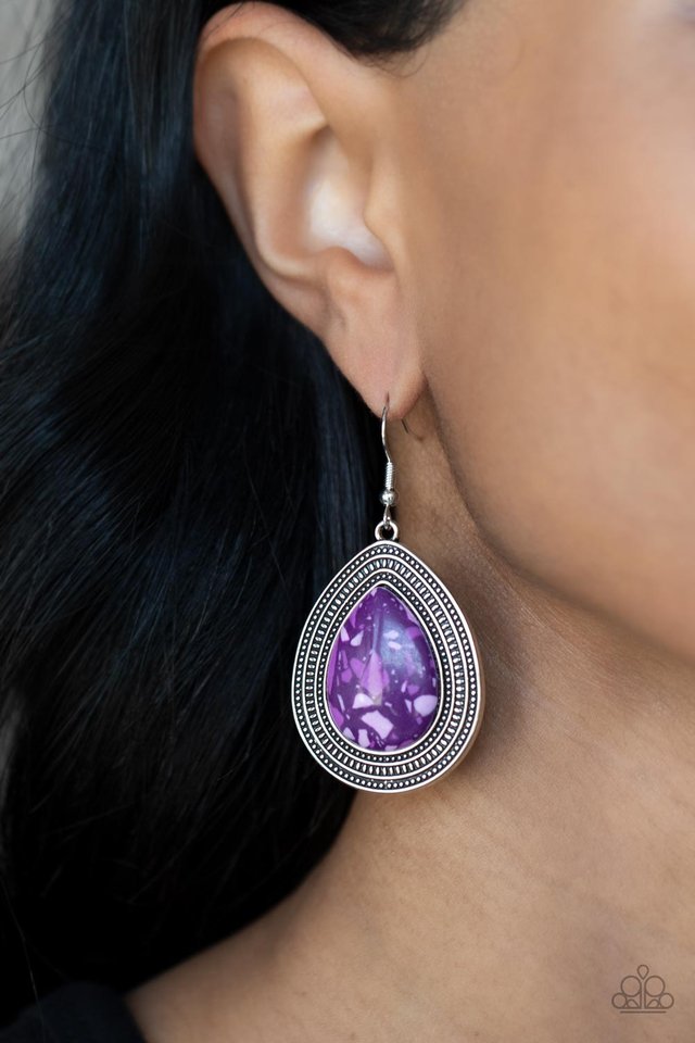 ​Terrazzo Tundra - Purple - Paparazzi Earring Image