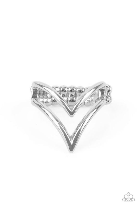 ​Adventurously Angled - Silver - Paparazzi Ring Image