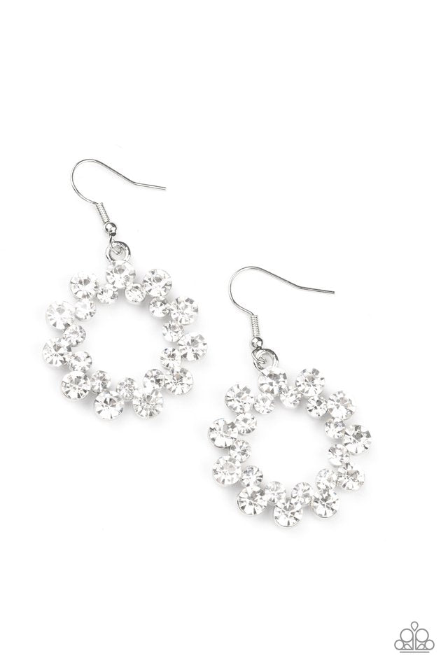 ​Champagne Bubbles - White - Paparazzi Earring Image