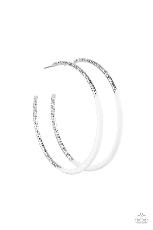 DIP, DIP, Hooray! - White - Paparazzi Earring Image