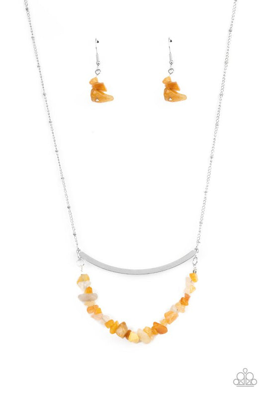 Pebble Prana - Yellow - Paparazzi Necklace Image