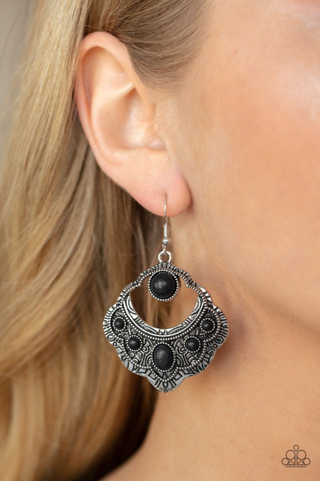 Saguaro Sunset - Black - Paparazzi Earring Image