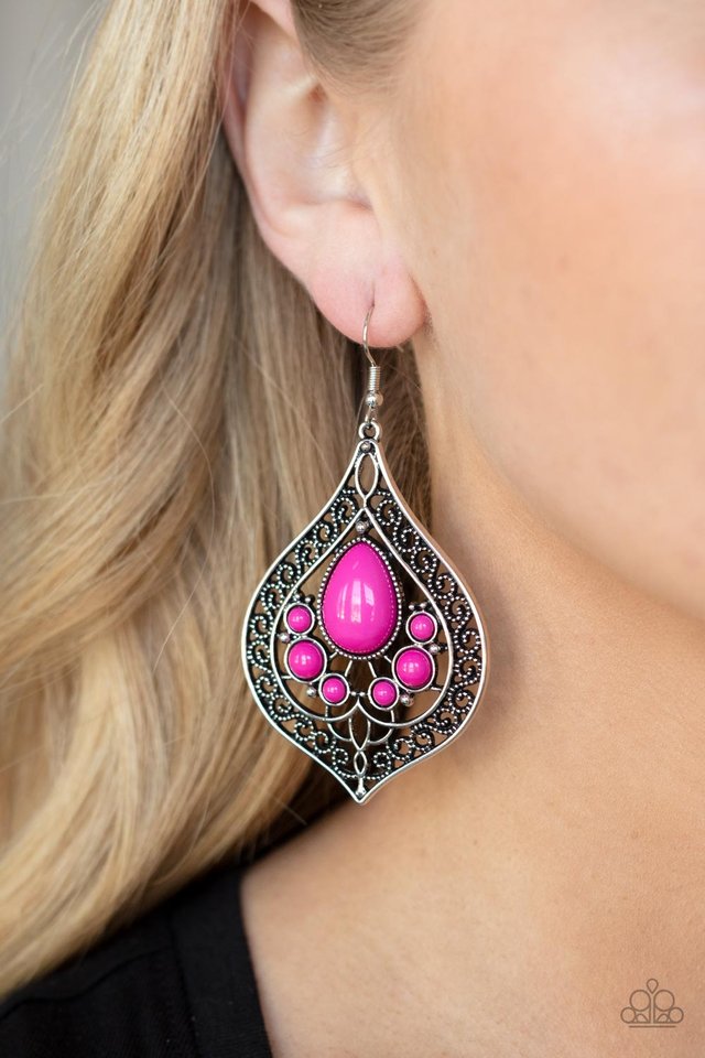 ​New Delhi Nouveau - Pink - Paparazzi Earring Image