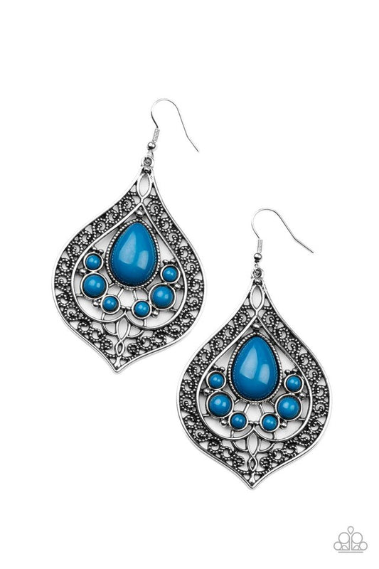 ​New Delhi Nouveau - Blue - Paparazzi Earring Image