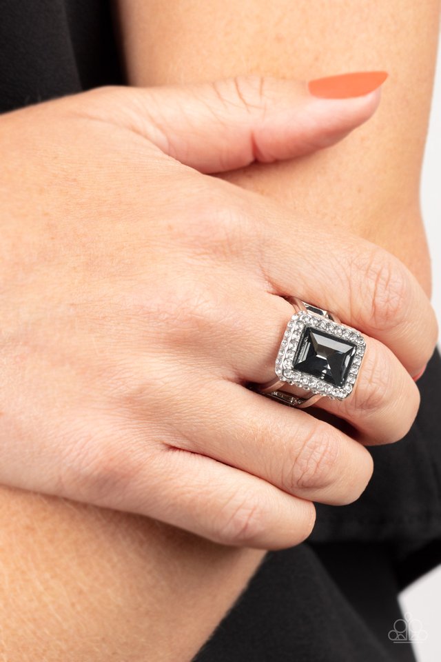 ​Glamorously Glitzy - Silver - Paparazzi Ring Image