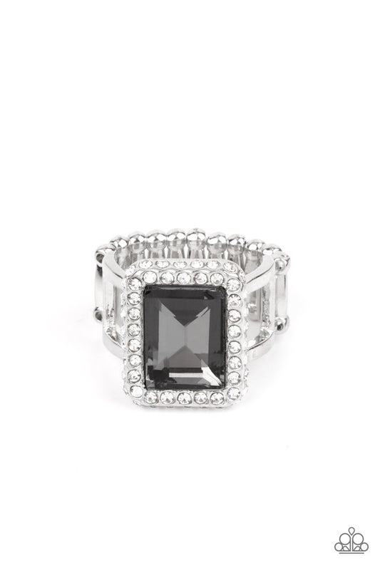 ​Glamorously Glitzy - Silver - Paparazzi Ring Image