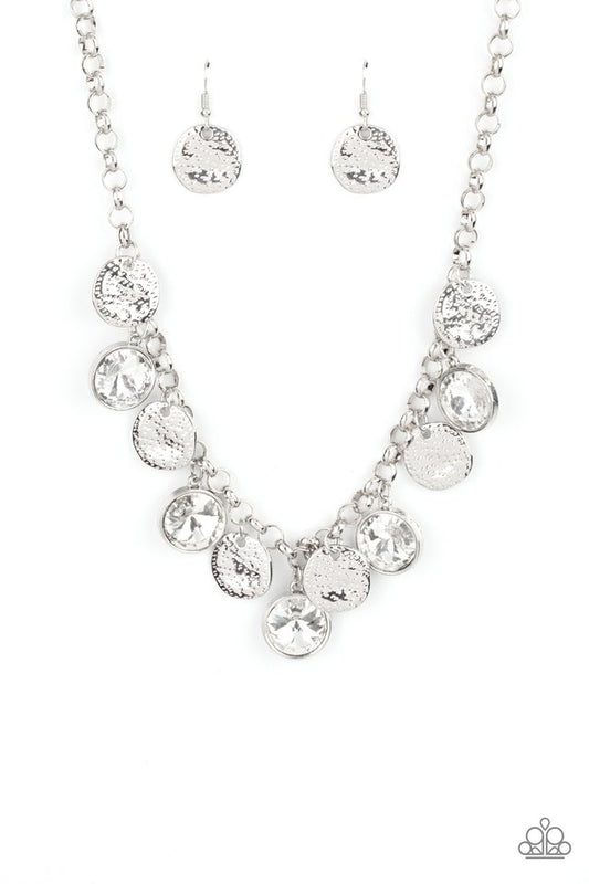 Spot On Sparkle - White - Paparazzi Necklace Image