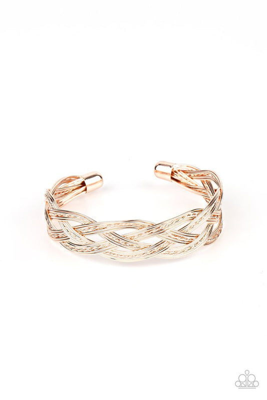 ​Get Your Wires Crossed - Rose Gold - Paparazzi Bracelet Image