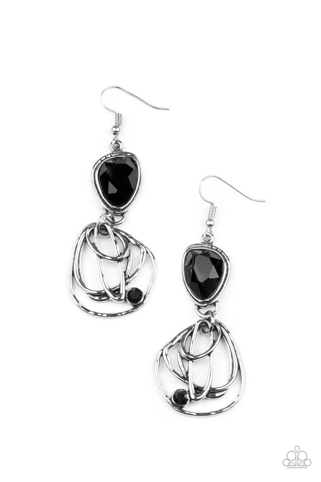 ​Galactic Drama - Black - Paparazzi Earring Image