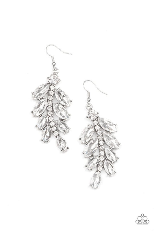 ​Ice Garden Gala - White - Paparazzi Earring Image