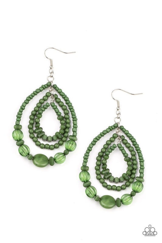 Prana Party - Green - Paparazzi Earring Image