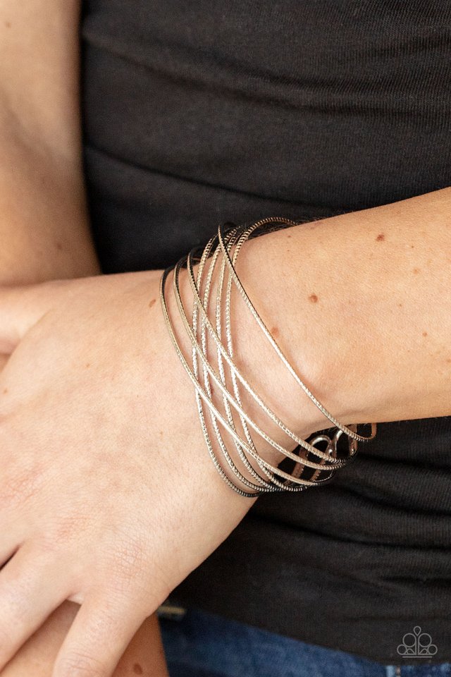 ​Strike Out Shimmer - Silver - Paparazzi Bracelet Image