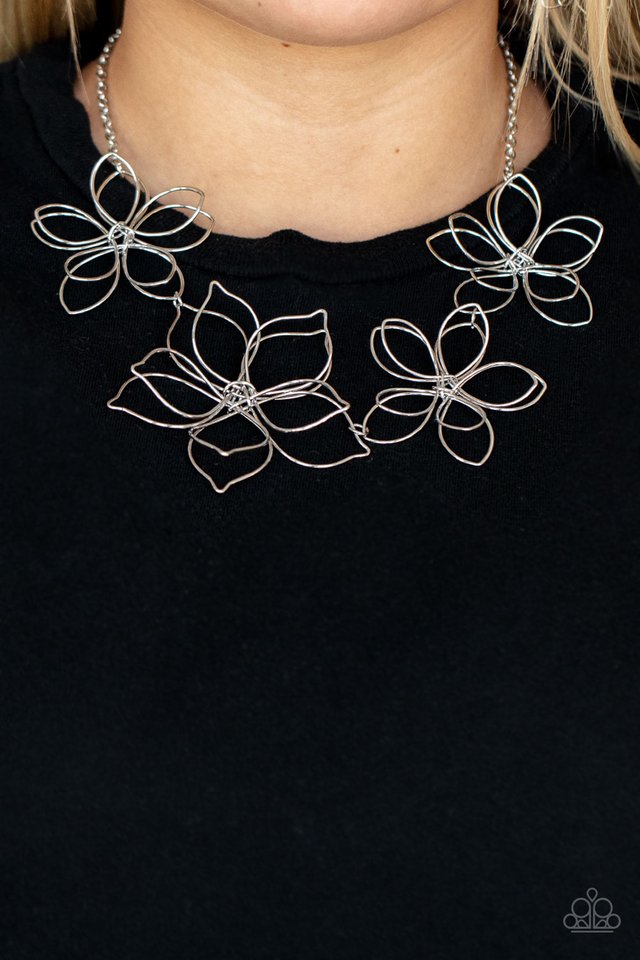 ​Flower Garden Fashionista - Silver - Paparazzi Necklace Image