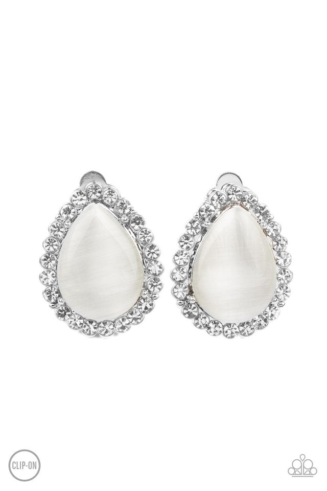 ​Downright Demure - White - Paparazzi Earring Image