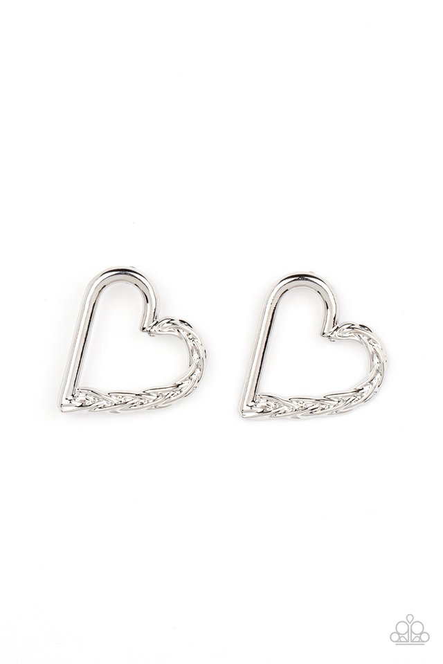 Cupid, Who? - Silver - Paparazzi Earring Image