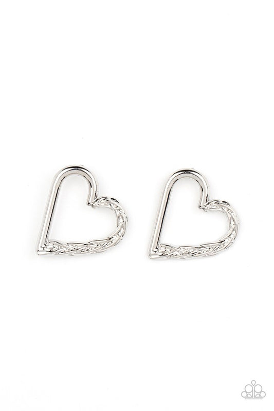 Cupid, Who? - Silver - Paparazzi Earring Image