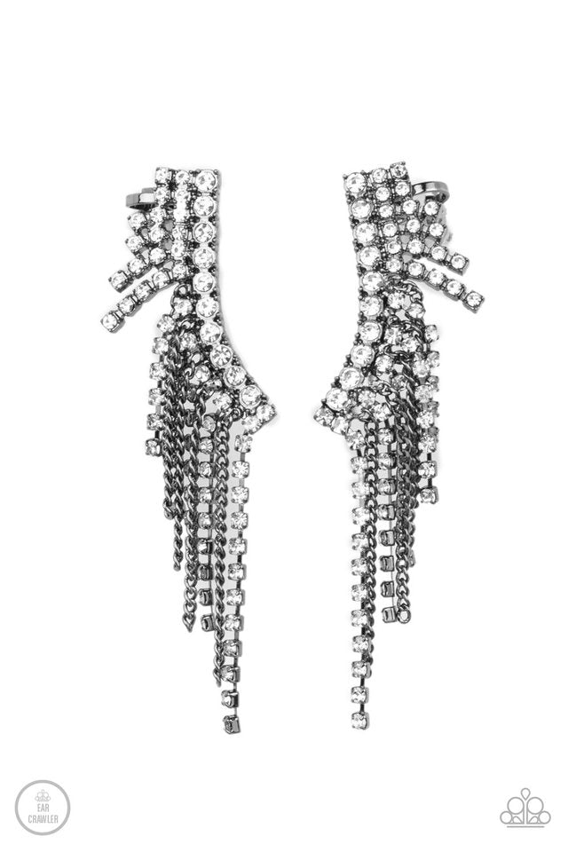 ​Thunderstruck Sparkle - Black - Paparazzi Earring Image