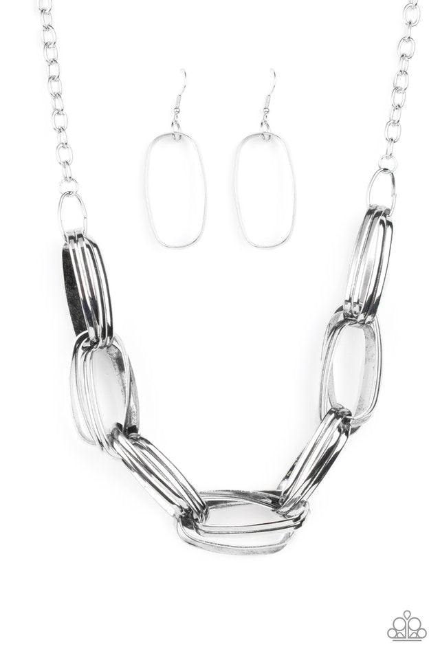 ​Fiercely Flexing - Silver - Paparazzi Necklace Image