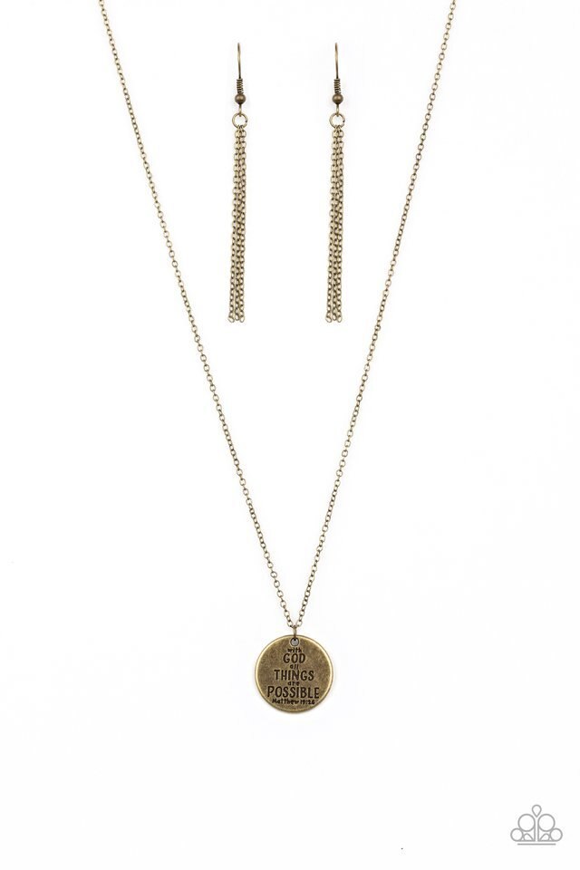 Paparazzi Necklace ~ All Things Are Possible - Brass